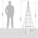 Juletræslys med spyd og flagstang 180 cm 168 LED'er RGB
