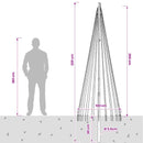 Juletræslys med spyd og flagstang 250 cm 500 LED'er Varm hvid
