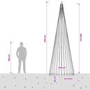 Juletræslys med spyd og flagstang 400 cm 1148 LED'er Varm hvid