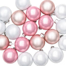 Julekuglesæt 30 stk. Rosa og hvid 6 cm Polystyren
