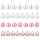 Julekuglesæt 30 stk. Rosa og hvid 6 cm Polystyren