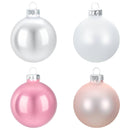 Julekuglesæt 30 stk. Rosa og hvid 6 cm Polystyren