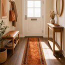 Runner Tæppe FLORNES Vævet Orange Diamanter 67 x 400 cm PP 7 mm