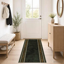 Runner Tæppe FLORNES Vævet Grøn Diamanter 100 x 450 cm PP 7 mm