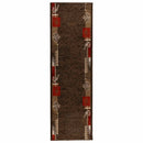 Runner Tæppe FLORNES Vævet Brun Blade 100 x 450 cm PP 7 mm