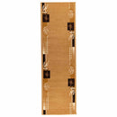 Runner Tæppe FLORNES Vævet Okker Blade 100 x 250 cm PP 7 mm