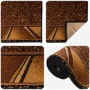 Runner Tæppe FLORNES Vævet Brun Zigzag 67 x 300 cm PP 7 mm