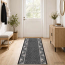 Runner Tæppe FLORNES Vævet Grå Zigzag 67 x 250 cm PP 7 mm