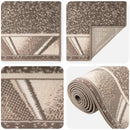 Runner Tæppe FLORNES Vævet Gråbrun Zigzag 80 x 150 cm PP 7 mm