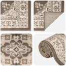 Runner Tæppe FLORNES Vævet Taupe-mønster 80 x 400 cm PP 7 mm