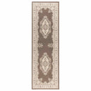 Runner Tæppe FLORNES Vævet Taupe-mønster 80 x 400 cm PP 7 mm