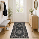 Runner Tæppe FLORNES Vævet Grå Mønster 80 x 350 cm PP 7 mm