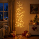 Micro-birkejuletræ Hvid 47 x 240 cm Stål 675 LED'er