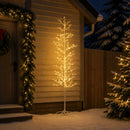 Micro-birkejuletræ Hvid 47 x 240 cm Stål 675 LED'er