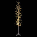 Micro-birkejuletræ Hvid 47 x 240 cm Stål 675 LED'er