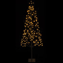 LED-juletræ med lyskæde Sort 150 cm Stål 164 LED'er