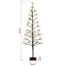 LED-juletræ med lyskæde Sort 150 cm Stål 164 LED'er