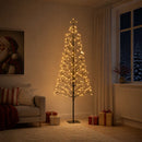 LED-juletræ med lyskæde Sort 20 x 20 x 180 cm Stål 196 LED'er