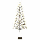 LED-juletræ med lyskæde Sort 20 x 20 x 180 cm Stål 196 LED'er