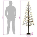 LED-juletræ med lyskæde Sort 20 x 20 x 180 cm Stål 196 LED'er
