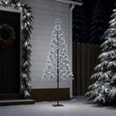 LED-juletræ med lyskæde Sort 180 cm Stål 196 LED'er