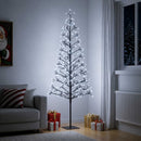 LED-juletræ med lyskæde Sort 180 cm Stål 196 LED'er
