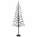 LED-juletræ med lyskæde Sort 180 cm Stål 196 LED'er