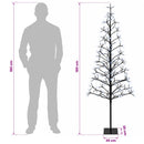 LED-juletræ med lyskæde Sort 180 cm Stål 196 LED'er
