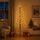 LED-juletræ med lyskæde Sort 47 x 210 cm Stål 228 LED'er