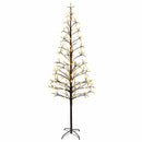 LED-juletræ med lyskæde Sort 47 x 210 cm Stål 228 LED'er