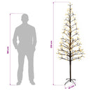 LED-juletræ med lyskæde Sort 47 x 210 cm Stål 228 LED'er