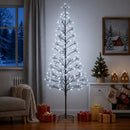 LED-juletræ med lyskæde Sort 47 x 210 cm Stål 228 LED'er
