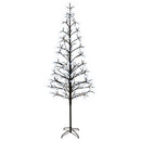 LED-juletræ med lyskæde Sort 47 x 210 cm Stål 228 LED'er