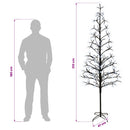 LED-juletræ med lyskæde Sort 47 x 210 cm Stål 228 LED'er