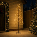 LED-juletræ med lyskæde Sort 240 cm Stål 268 LED'er