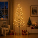 LED-juletræ med lyskæde Sort 240 cm Stål 268 LED'er