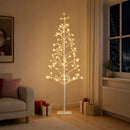 LED-juletræ med lyskæde Hvid 18 x 18 x 120 cm Stål 140 LED'er
