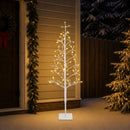 LED-juletræ med lyskæde Hvid 18 x 18 x 150 cm Stål 164 LED'er