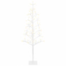 LED-juletræ med lyskæde Hvid 18 x 18 x 120 cm Stål 140 LED'er