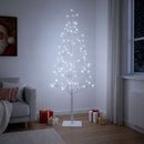LED-juletræ med lyskæde Hvid 18 x 18 x 120 cm Stål 140 LED'er