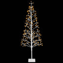LED-juletræ med lyskæde Hvid 18 x 18 x 150 cm Stål 164 LED'er
