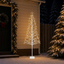 LED-juletræ med lyskæde Hvid 20 x 20 x 180 cm Stål 196 LED'er