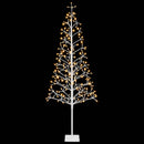 LED-juletræ med lyskæde Hvid 20 x 20 x 180 cm Stål 196 LED'er