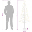 LED-juletræ med lyskæde Hvid 20 x 20 x 180 cm Stål 196 LED'er