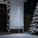 LED-juletræ med lyskæde Hvid 180 cm Stål 196 LED'er