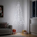 LED-juletræ med lyskæde Hvid 180 cm Stål 196 LED'er