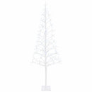 LED-juletræ med lyskæde Hvid 180 cm Stål 196 LED'er