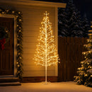 LED-juletræ med lyskæde Hvid 47 x 240 cm Stål 268 LED'er