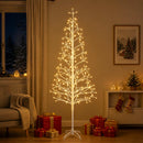 LED-juletræ med lyskæde Hvid 47 x 240 cm Stål 268 LED'er
