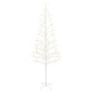 LED-juletræ med lyskæde Hvid 210 cm Stål 228 LED'er